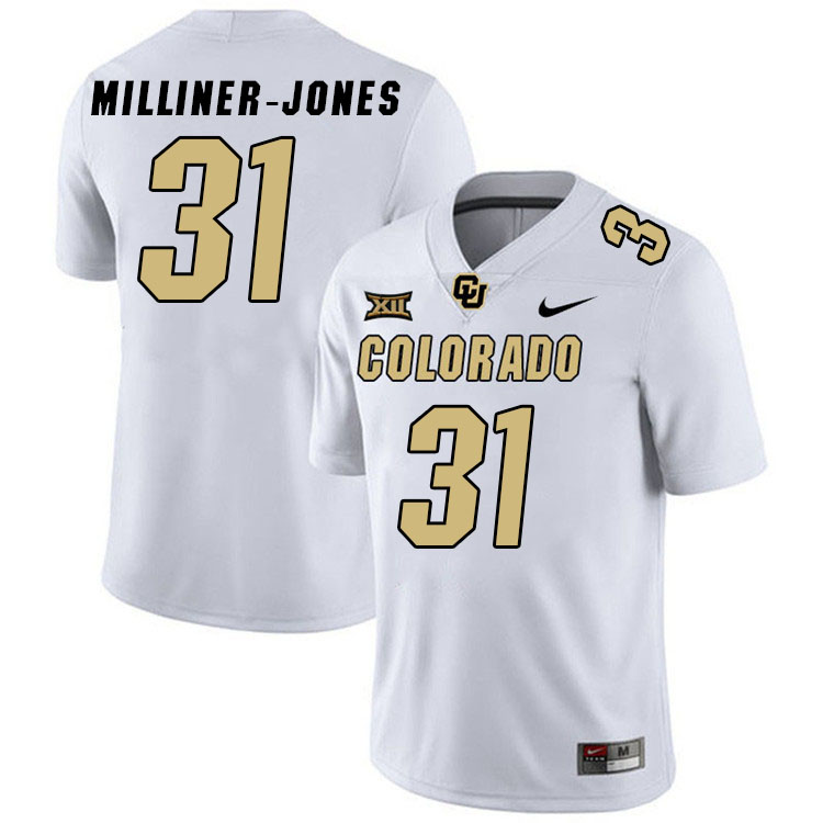 Colorado Buffaloes #31 Jaden Milliner-Jones Big 12 Conference College Football Jerseys Stitched Sale-White